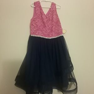 A pink and navy kids dress